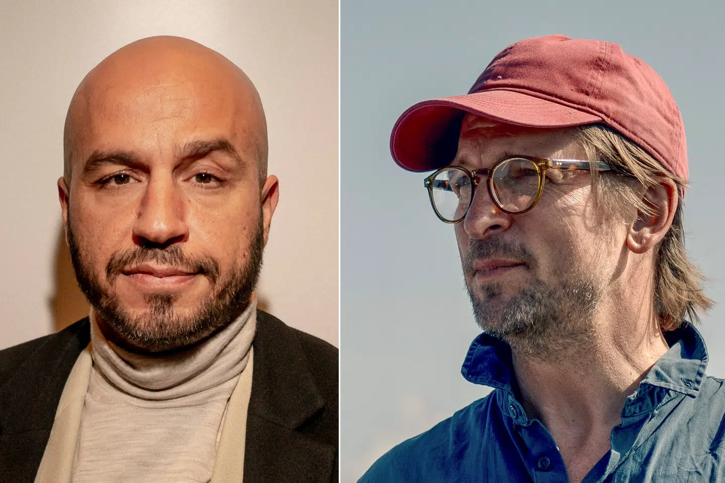 Instruktør Christian Bonke (th.) og skuespiller Dar Salim havnede i en voldsom konflikt under arbejdet med filmen »Herkules falder«.