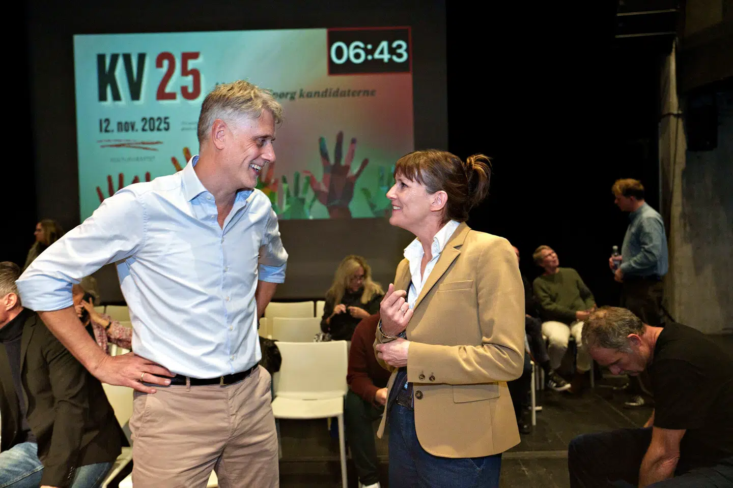 Benedikte Kiær fra De Konservative og Thomas Horn fra Socialdemokratiet). under en debat forud for valget. Foto: Keld Navntoft, Scanpix