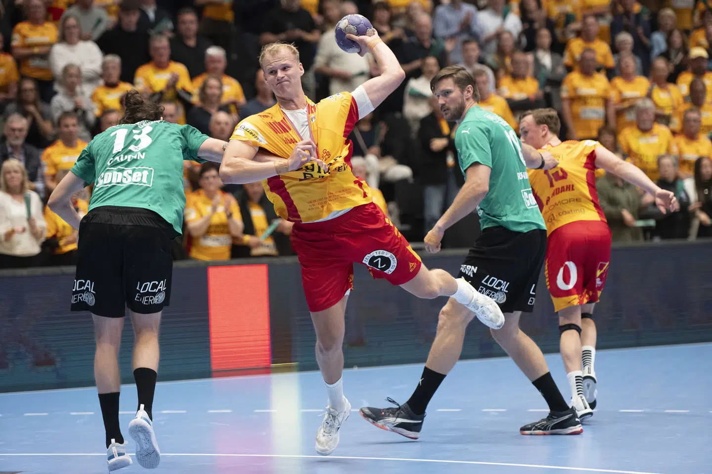 Lasse Vilhelmsen var godt skydende for GOG, men det var ikke nok til at bryde Svendborg-forbandelsen i Champions League. (Arkivfoto).