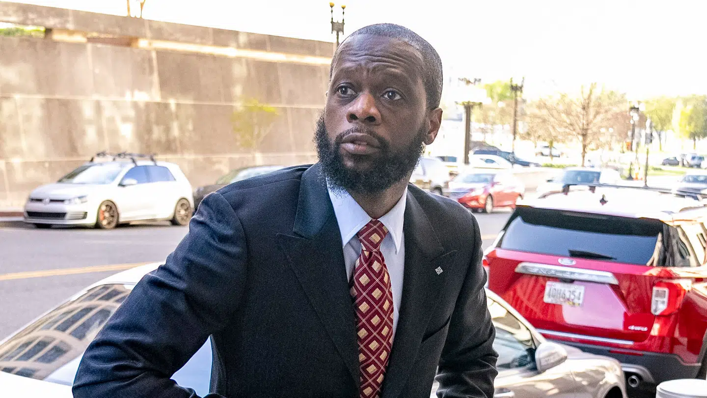 Her ses Prakazrel 'Pras' Michel i forbindelse med et retsmøde i 2023.