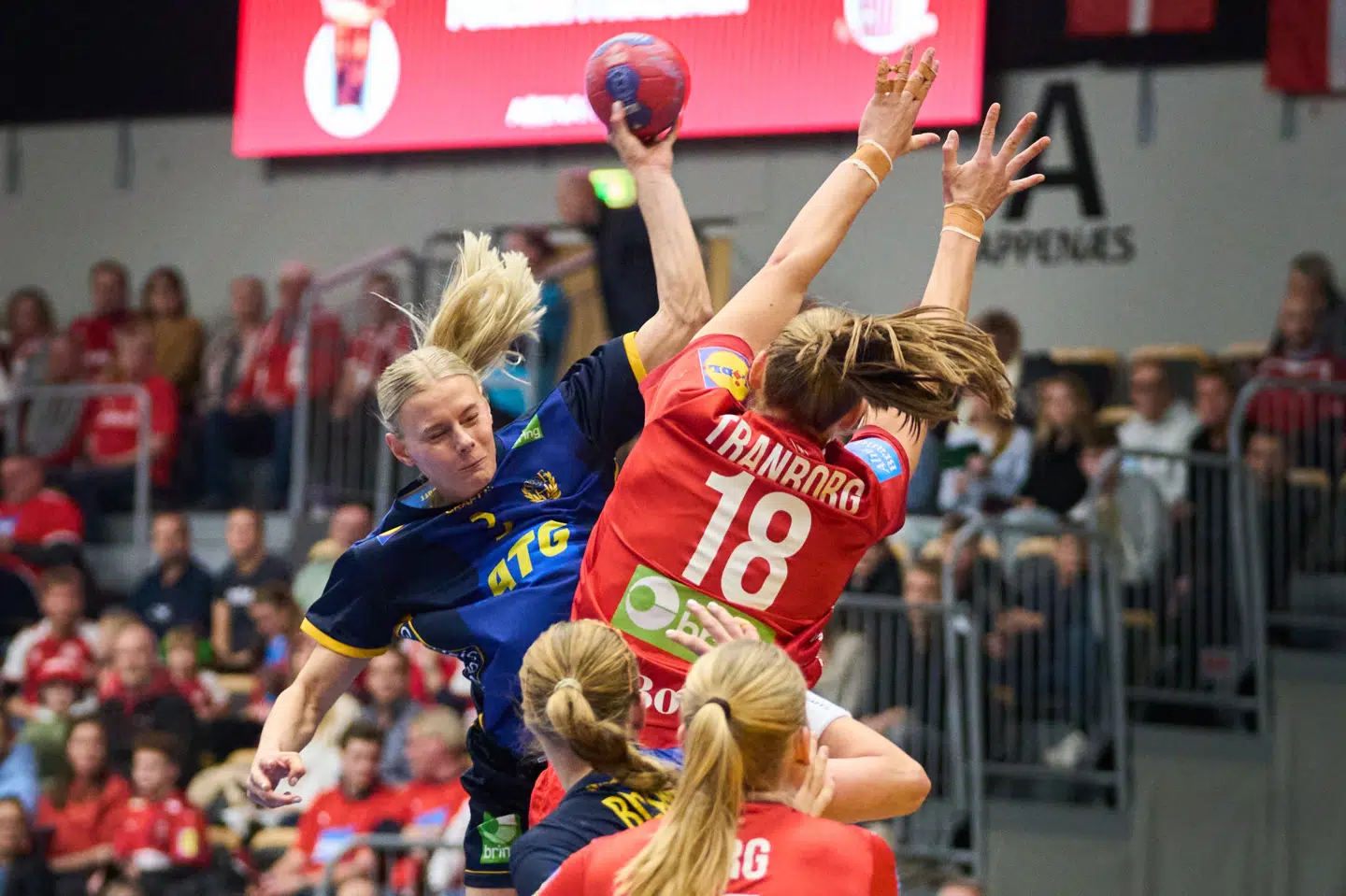 Mette Tranborg er udset til en stor rolle i VM-holdets forsvar. Men hun kom galt afsted i torsdagens testkamp mod Sverige.