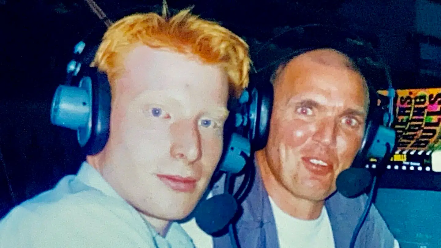 Andreas Kraul (tv.) og Morten Hausborg til håndbold-VM i 1999.