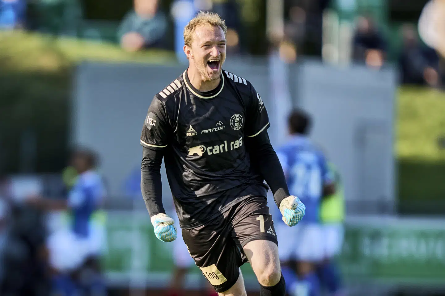 Jonathan Ægidius var tæt på arbejdsløs, da Lyngby på hjemmebane slog Esbjerg i 1. division. (Arkivfoto).