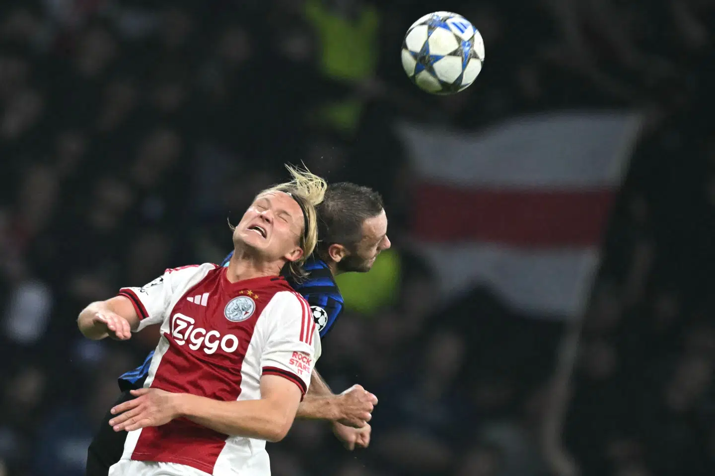 Kasper Dolberg kom på tavlen for Ajax, der tabte på hjemmebane. (Arkivfoto).
