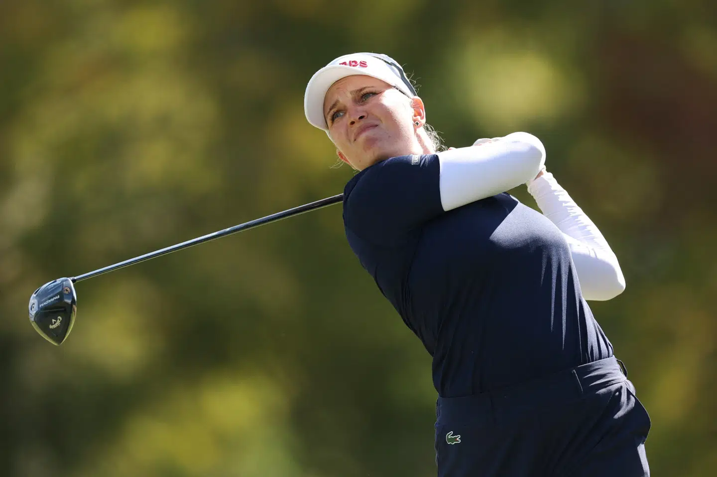 Nanna Koerstz Madsen ligger delt nummer seks i sæsonfinalen, selv om hun undervejs måtte notere sig en triplebogey.