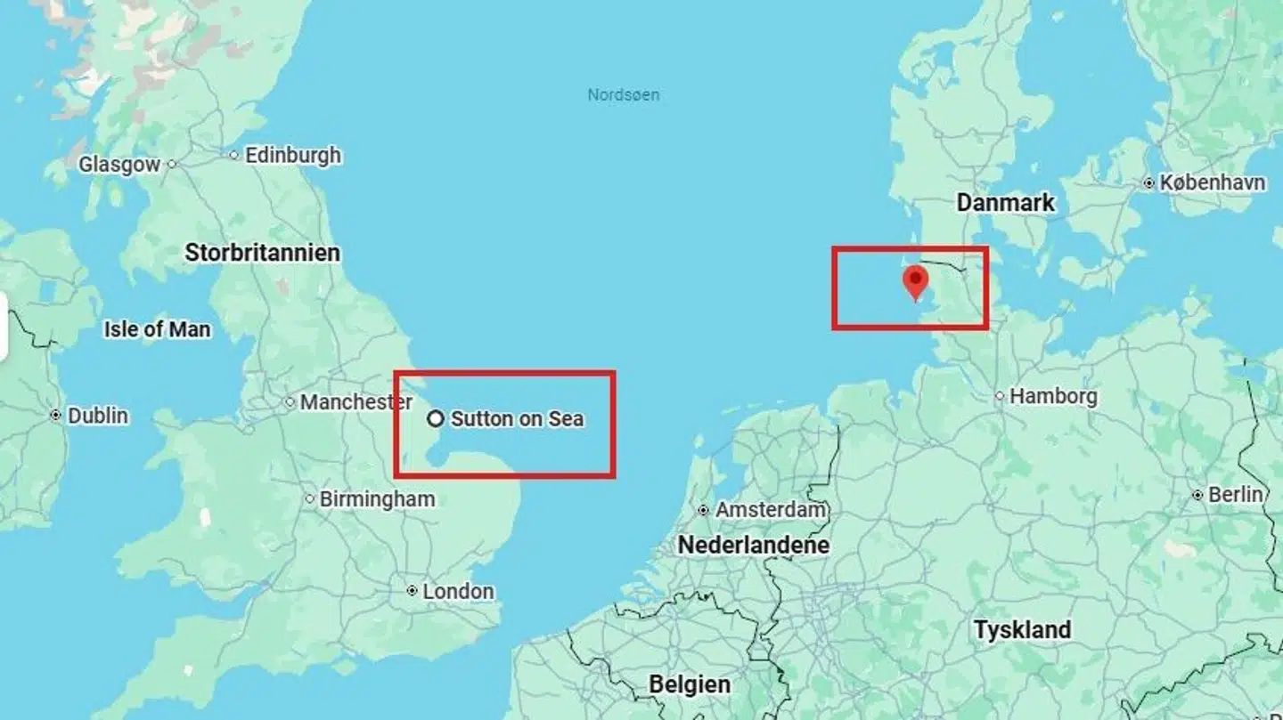 Flaskeposten nåede at rejse omtrent 560 kilometer fra den britiske by Sutton on Sea til den tyske vadehavsø Süderoog.
