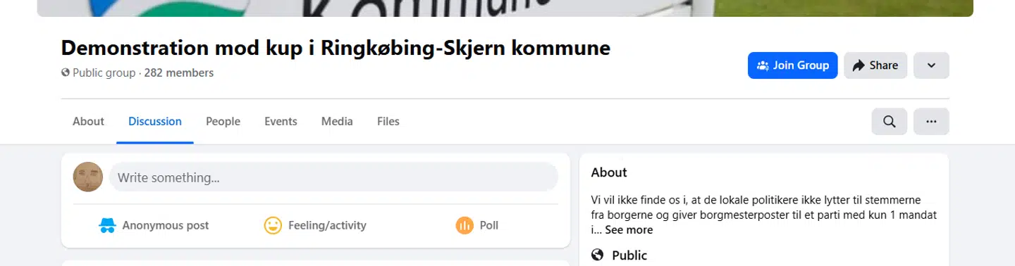 Facebookgruppen er oprettet søndag formiddag.