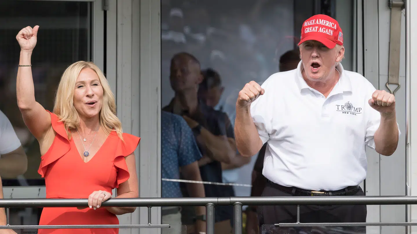 Majorie Taylor Greene og Donald Trump.