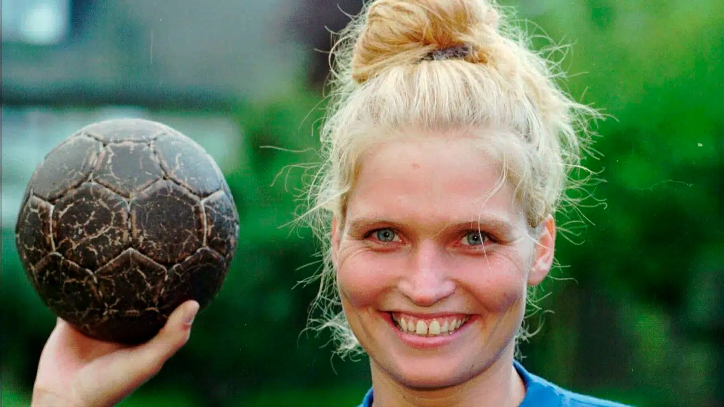 Lone Mathiesen var med til at vinde VM-guld i 1997 og er mor til Julie Scaglione. Her fotograferet i 1996.