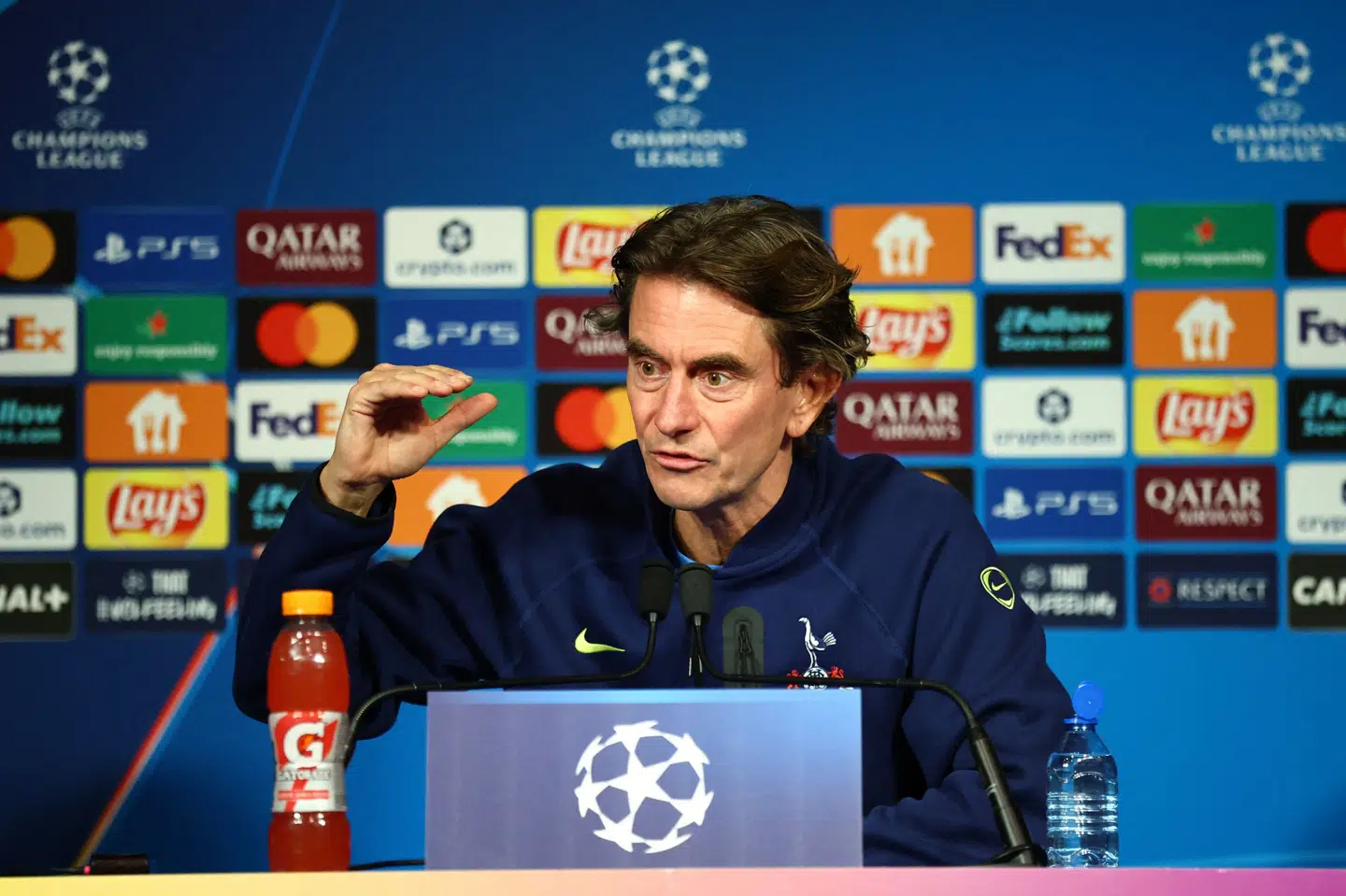 Thomas Frank afholdt tirsdag pressemøde i Paris forud for PSG-møde.