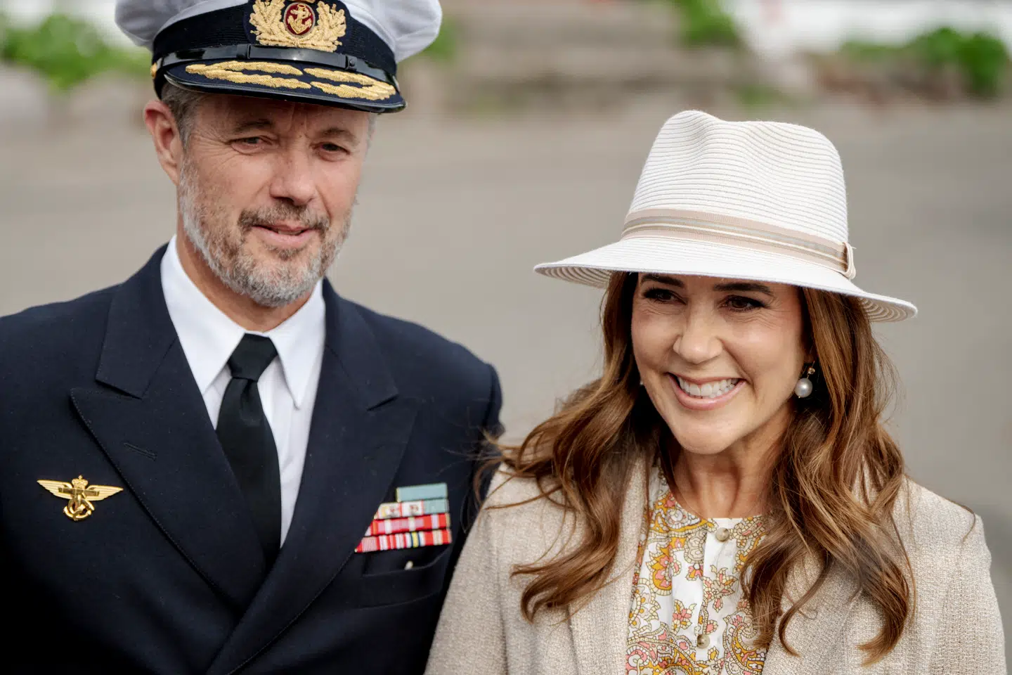 Kong Frederik og dronning Mary under sommertogt på Samsø.