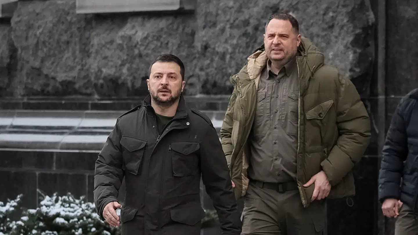 Andrij Jermak var altid lige bag præsident Volodymyr Zelenskyj. (Arkivfoto)