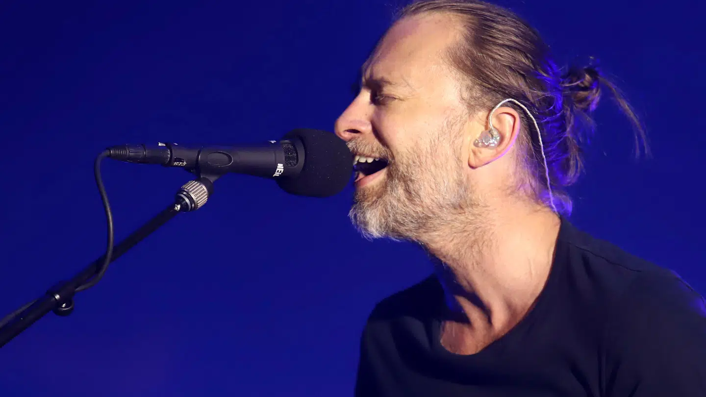 Thom Yorke under en koncert i 2018.