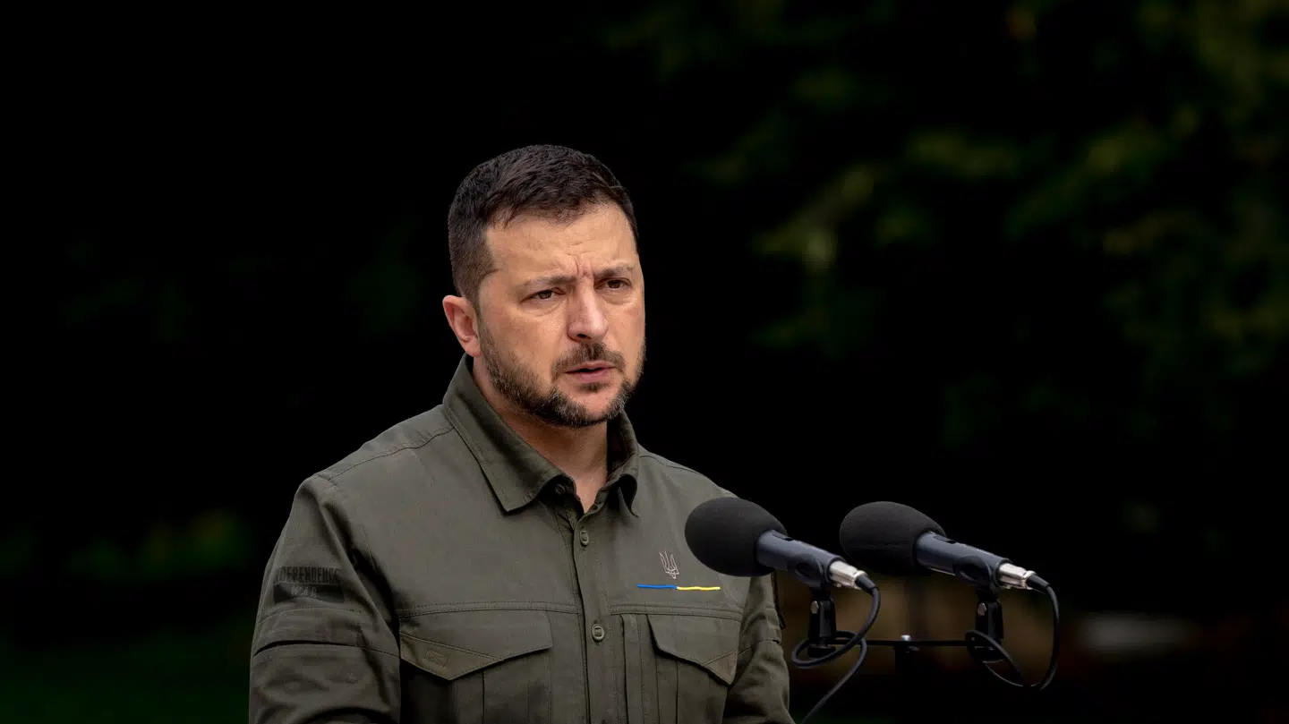 Ukraines præsident, Volodymyr Zelenskyj, sætter flere ord på fredsforhandlingerne.