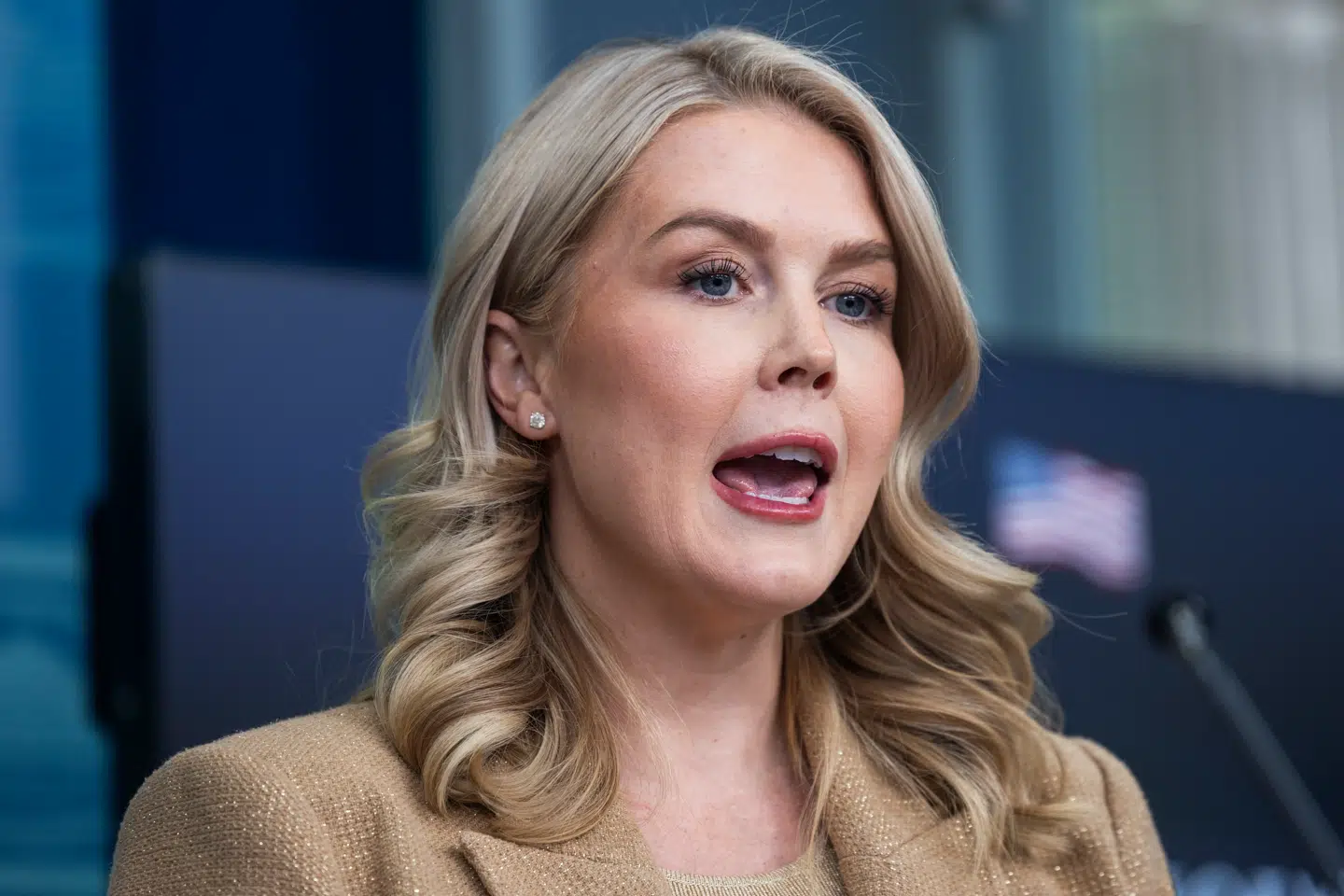 Det Hvide Hus' pressesekretær, Karoline Leavitt, fotograferet under et pressemøde 1. december.