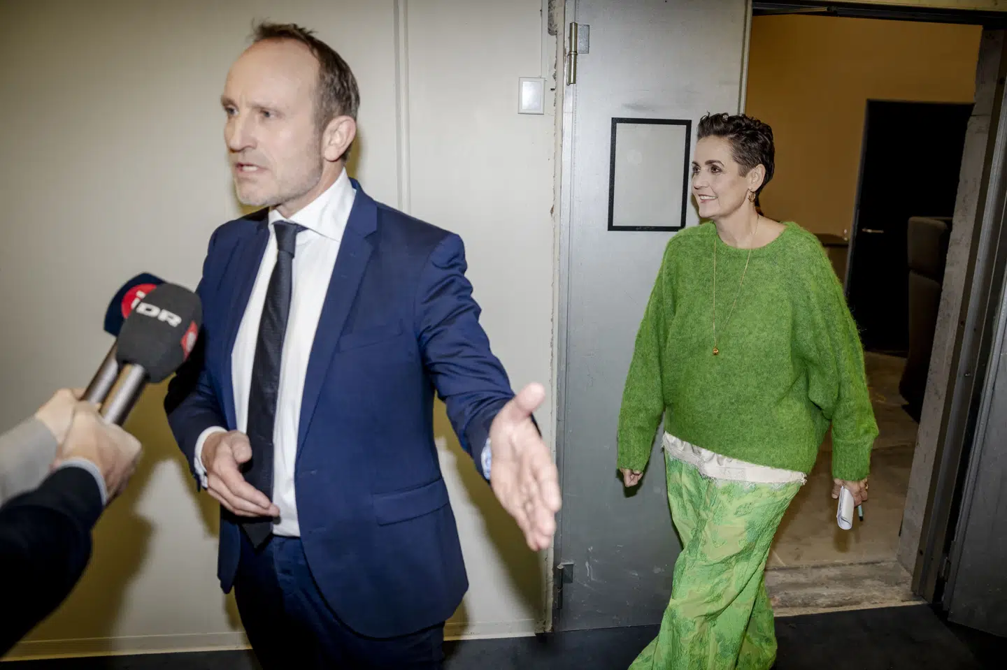 Martin Lidegaard (R) og Pia Olsen Dyhr (SF) var sammen til partilederdebat i Skovlunde før kommunalvalget i november. Sammen med Franciska Rosenkilde (ALT) og Pelle Dragsted (EL) vil de have Danmarks nye klimamål for 2035 op på 90 procent. (Arkivfoto).