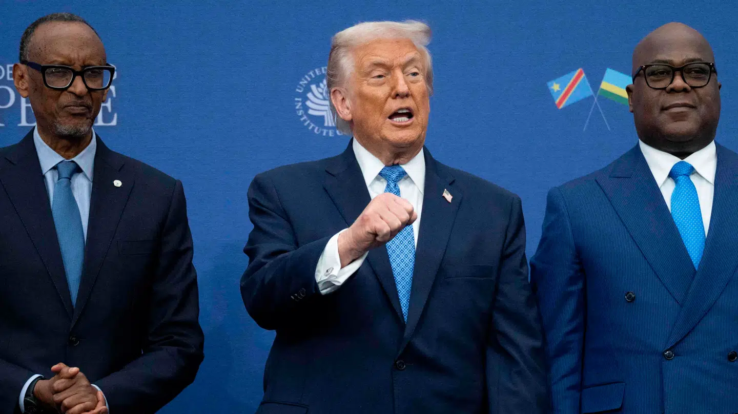 Donald Trump Rwandas leder Paul Kagame og Den Demokratiske Republik Congos ditto Felix Tshisekedi.