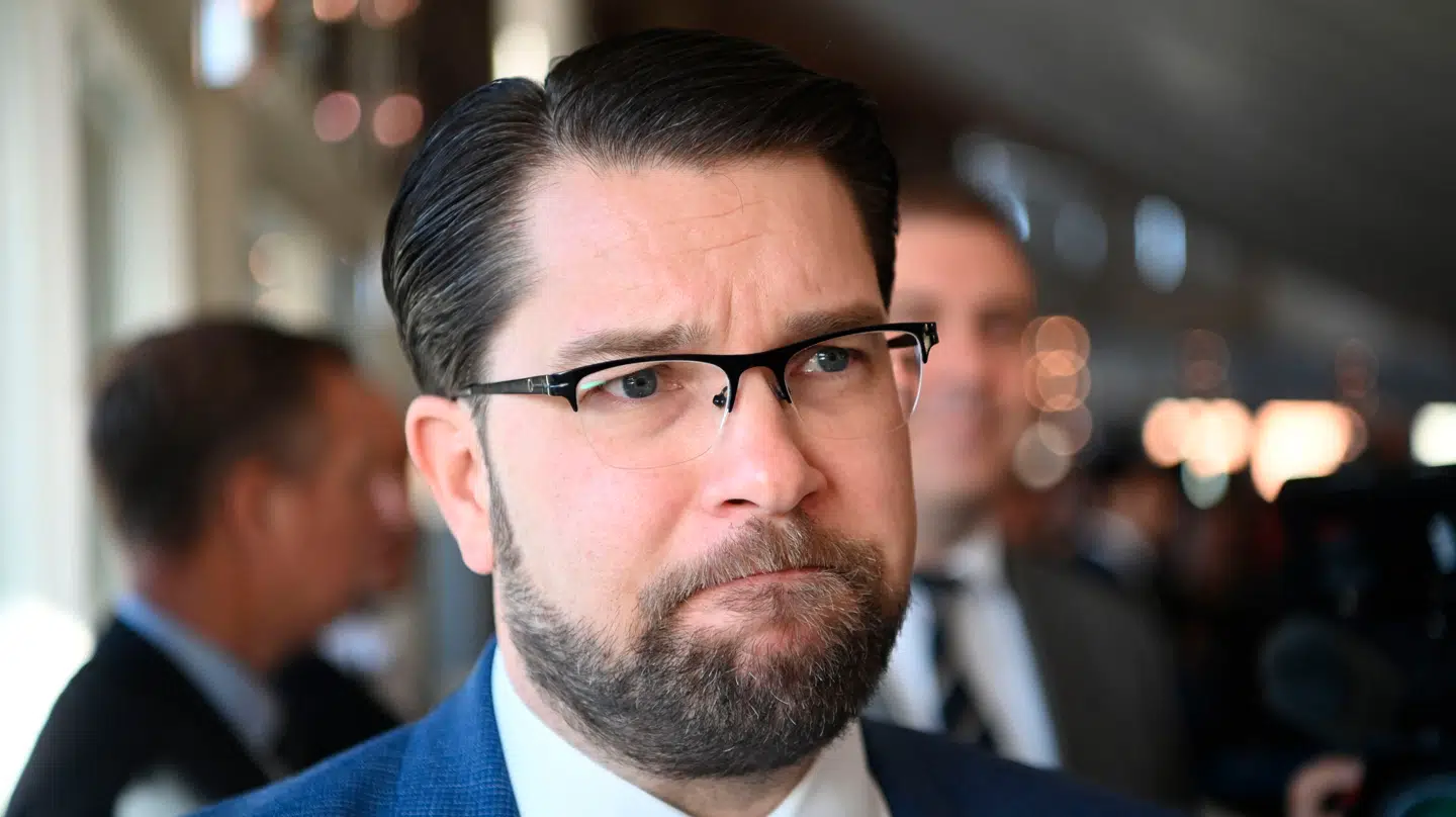 På billedet ses Sverigesdemokraternas formand, Jimmie Åkesson.