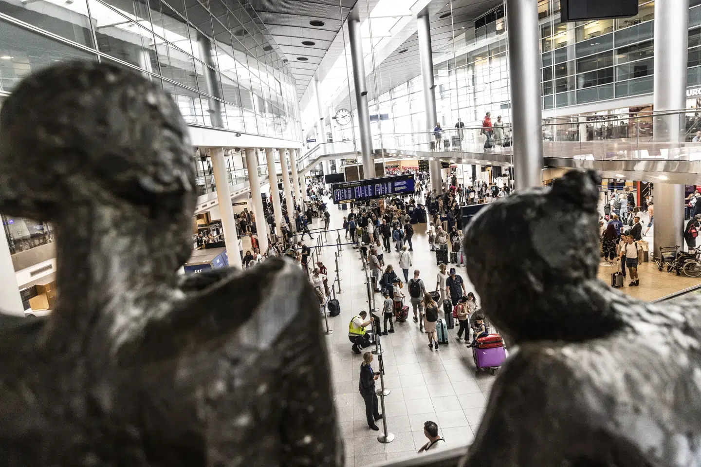 Der kørte fredag eftermiddag ingen tog til Københavns Lufthavn. Rejsende har i stedet kunne tage eksempelvis metroen.