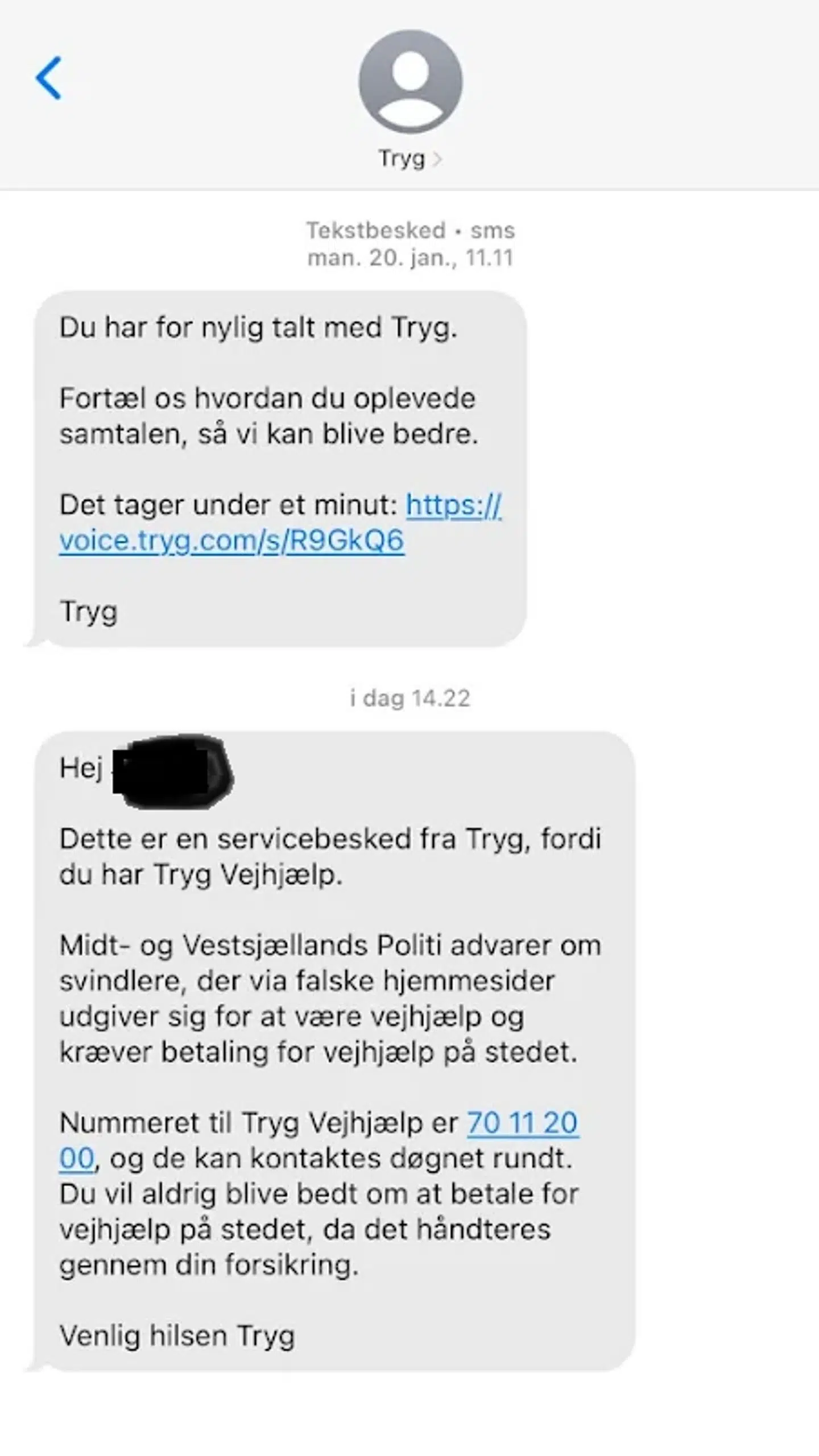 Fredag kunne forsikringsselskabet Tryg advare deres kunder om den falske autohjælp.