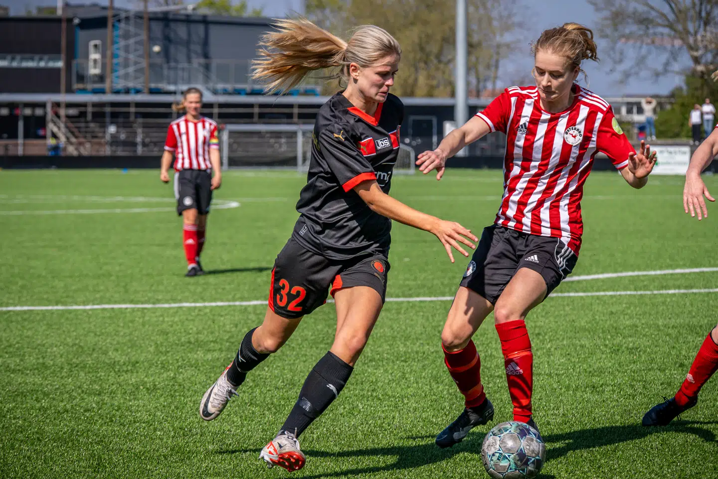 FC Midtjylland under Gjensidige Kvindeliga-kvalifikationskampen mellem Østerbro IF og FC Midtjylland på Valby Idrætspark i Valby tilbage i april.