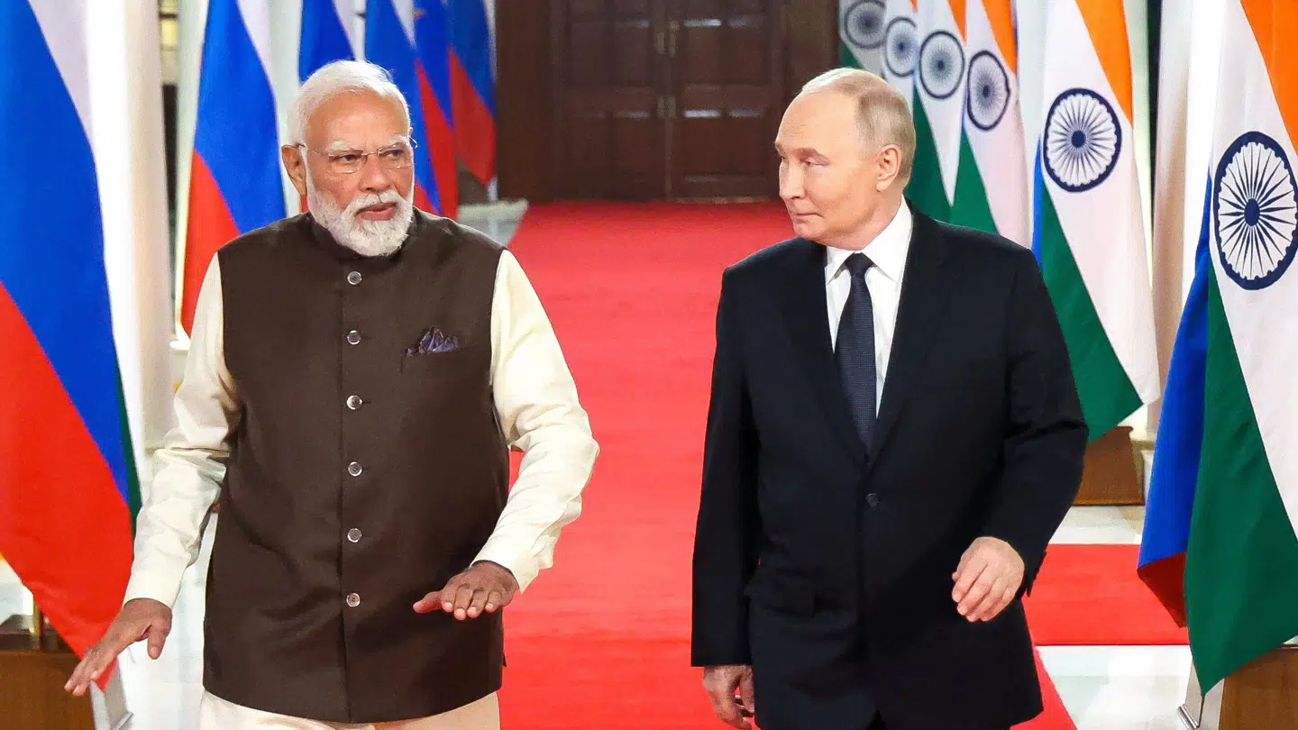 Indiens præsident Narendra Modi har lige nu besøg af Ruslands præsident Vladimir Putin.
