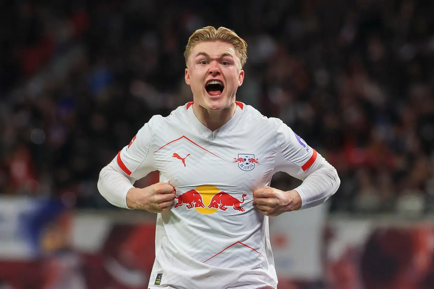 U21-landsholdsspilleren Conrad Harder scorede lørdag sit første mål for RB Leipzig efter sommerens skifte fra Sporting CP.
