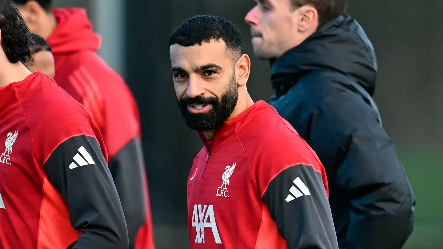 Mohamed Salah under mandagens træning.