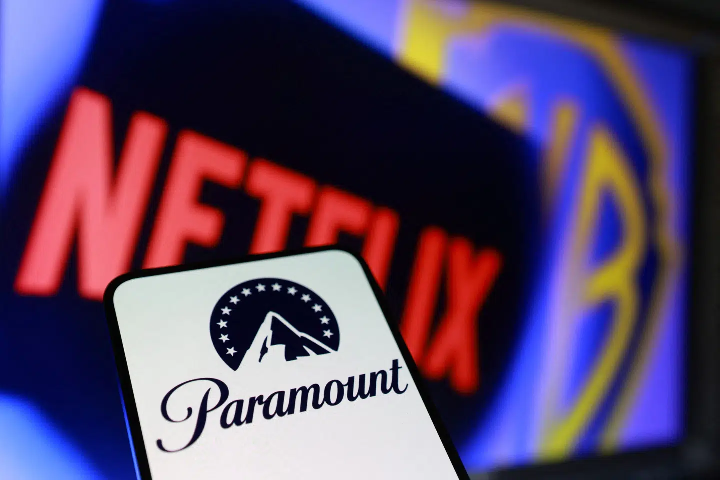 Paramount, Netflix and Warner Bros logos are seen in this illustration taken December 8, 2025. REUTERS/Dado Ruvic/Illustration