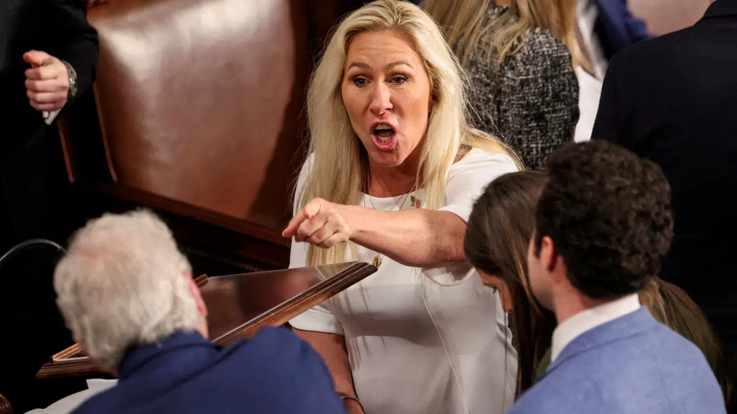Her ses Marjorie Taylor Greene i Kongressen i begyndelsen af året.