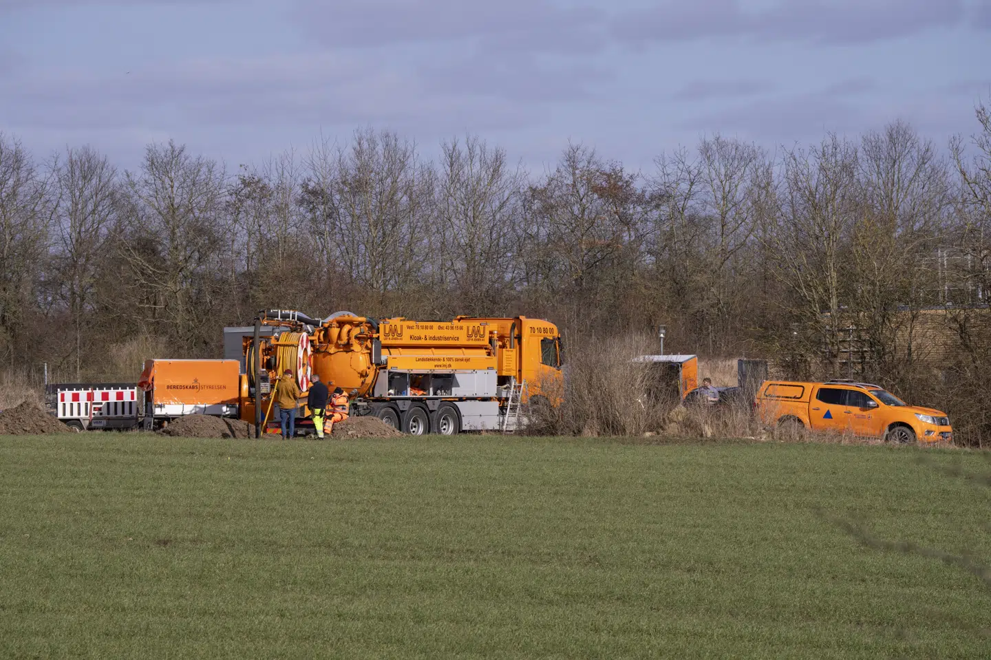 2. marts i år var Beredskabsstyrelsen til stede ved en pumpestation af nærheden af det sted, hvor liget af en polsk man blev fundet i en kloak i slutningen af februar. (Arkivfoto).