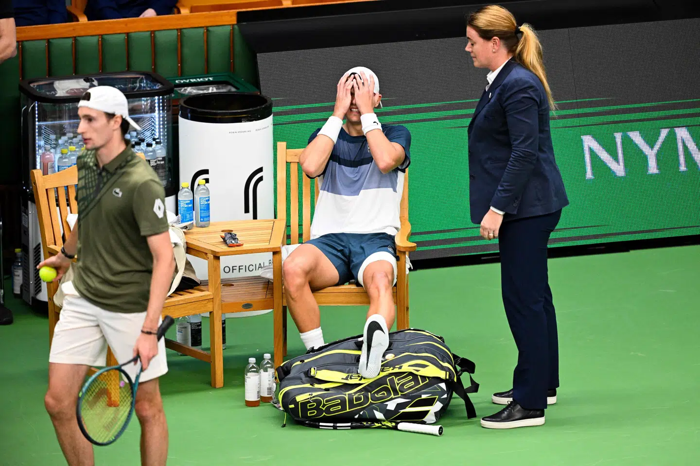 Holger Rune blev alvorligt skadet i semifinalen i Stockholm 18. oktober. (Arkivfoto).