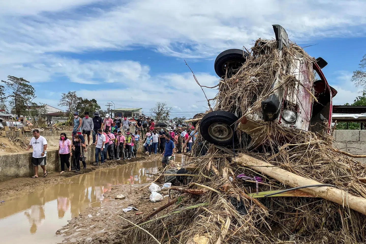 Flere end 400 mennesker mistede livet under den kraftige tyfon i Filippinerne i 2021. Nu sagsøger flere af de overlevende britiske Shell og søger økonomisk kompensation. (Arkivfoto).