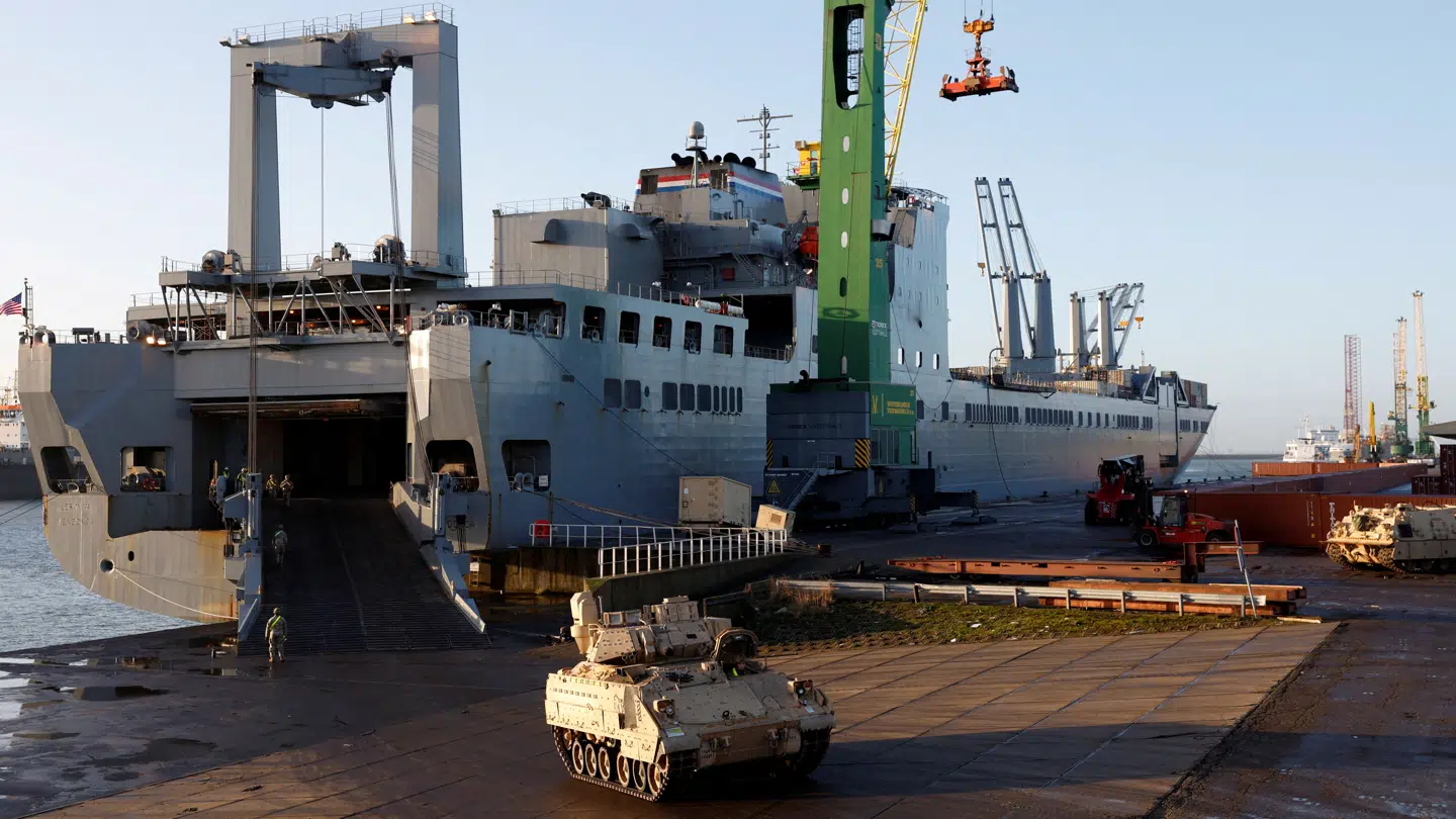 Amerikanske kampvogne ses her i Holland i 2023.