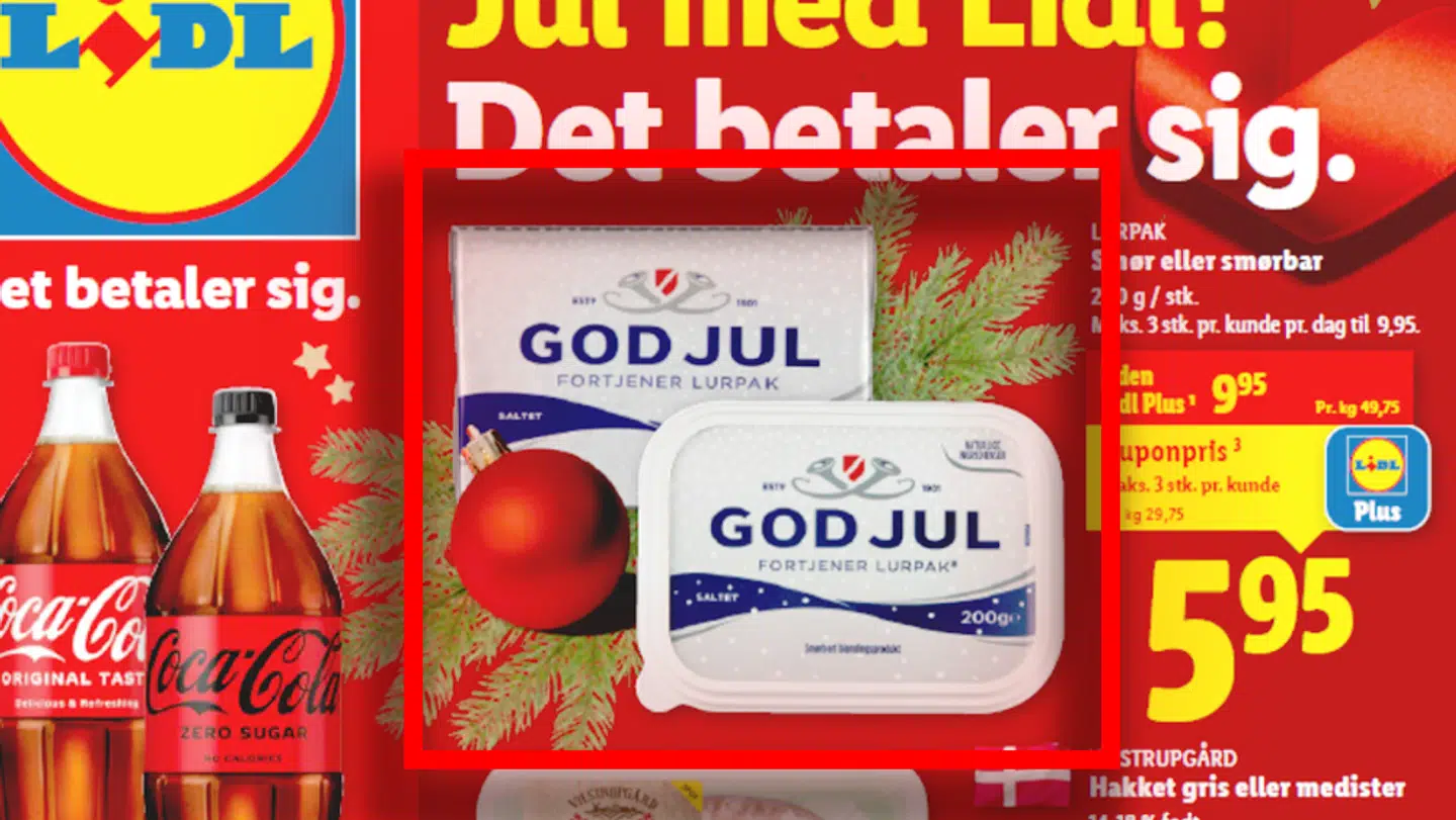 Det billige smør på forsiden af ugens juleavis er ikke længere at finde.