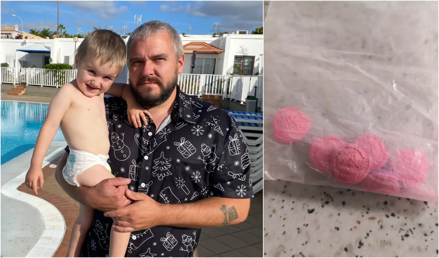 Det var Anders Jørgensens 2-årige søn Aske, som fandt pillerne gemt bag hynderne i ferieboligens sofa.