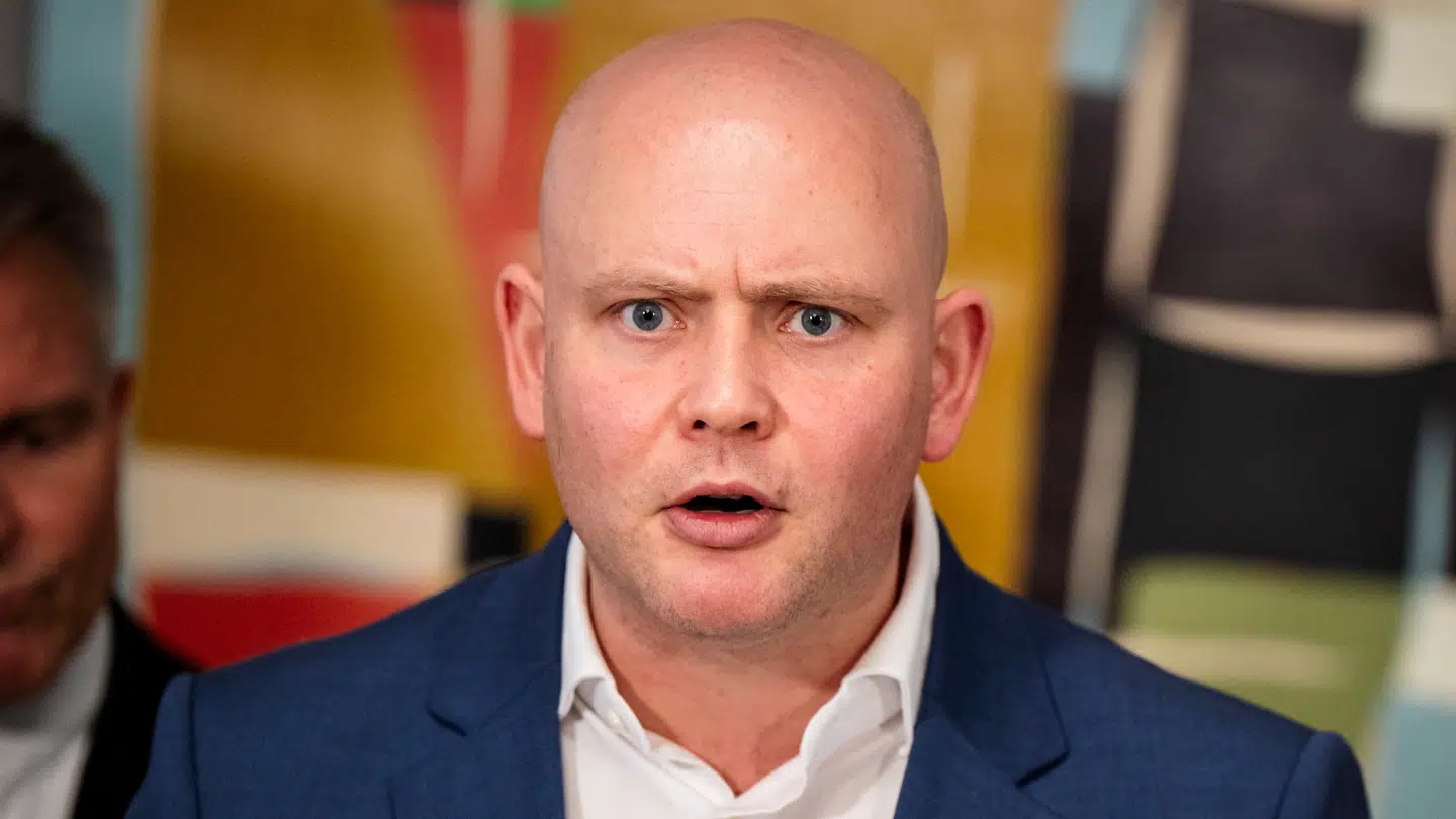 Kulturminister Jakob Engel Schmidt (M), til pressemøde i Kulturministeriet om aftale om opdatering af medieansvarssystemet i en digital virkelighed tirsdag den 9. december 2025.. (Foto: Sebastian Elias Uth/Ritzau Scanpix)