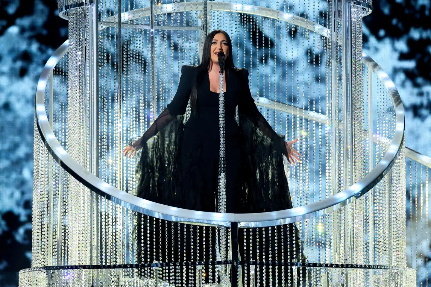 Yuval Raphael repræsenterede Israel i årets Eurovision. Hun overlevede Hamas-bevægelsens angreb 7. oktober på den israelske musikfestival Nova. (Arkivfoto).