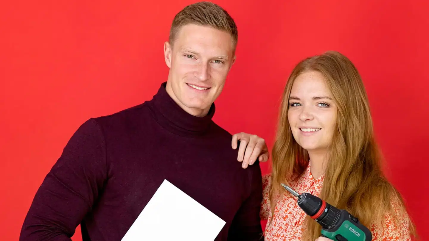 Kristoffer og Stephanie da de medvirkede i 'Nybyggerne'.