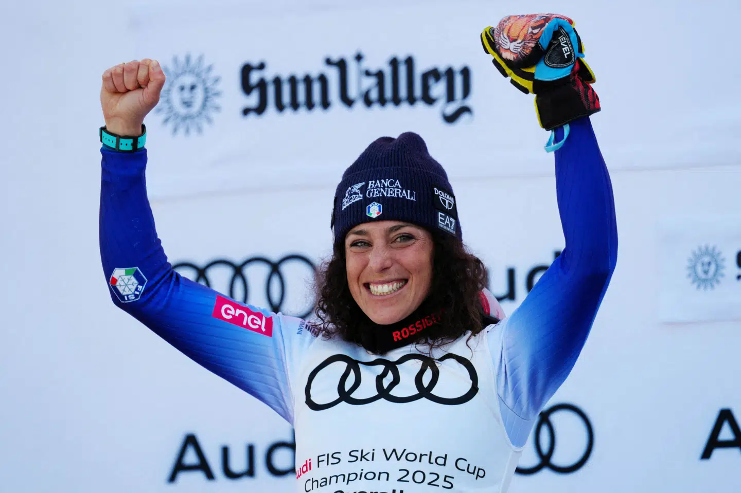 Federica Brignone tog den samlede World Cup-sejr i marts. Kort efter pådrog hun sig en skade og var ude i syv måneder. Nu er hun tilbage og klar til vinter-OL 2026. (Arkivfoto).
