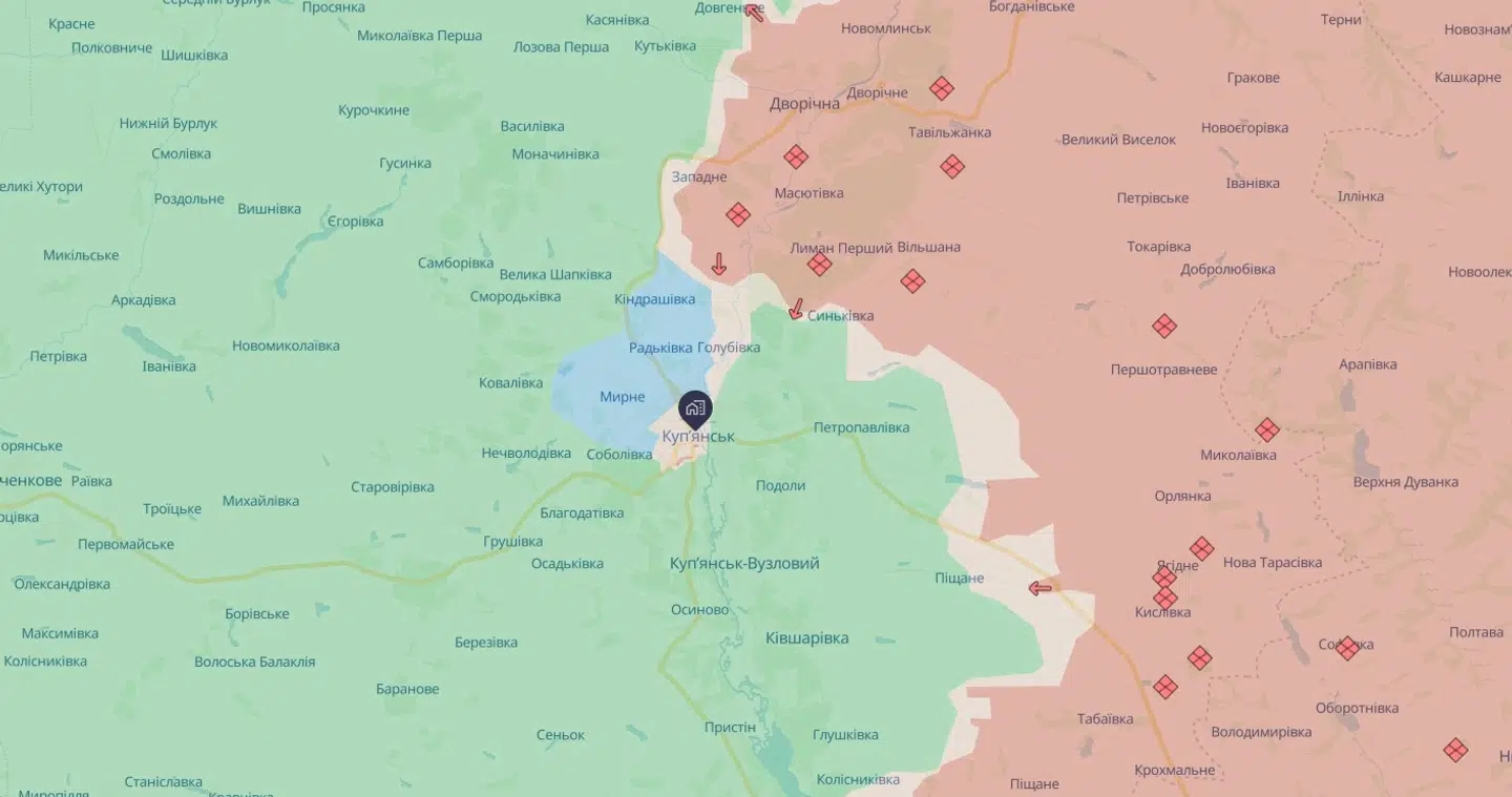 Sådan så det ud nær Kupjansk 12. december. Ukrainske styrker havde taget en god bid af byen tilbage.