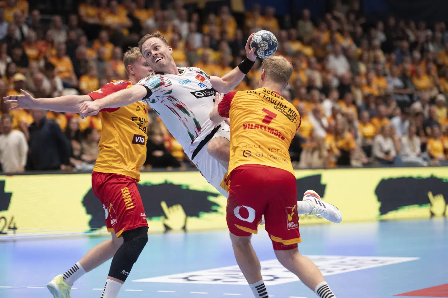 GOG deltager på wildcard i dette års Champions League. Her er fynboerne i kamp mod den regerende Champions League-mester Magdeburg i oktober. (Arkivfoto).