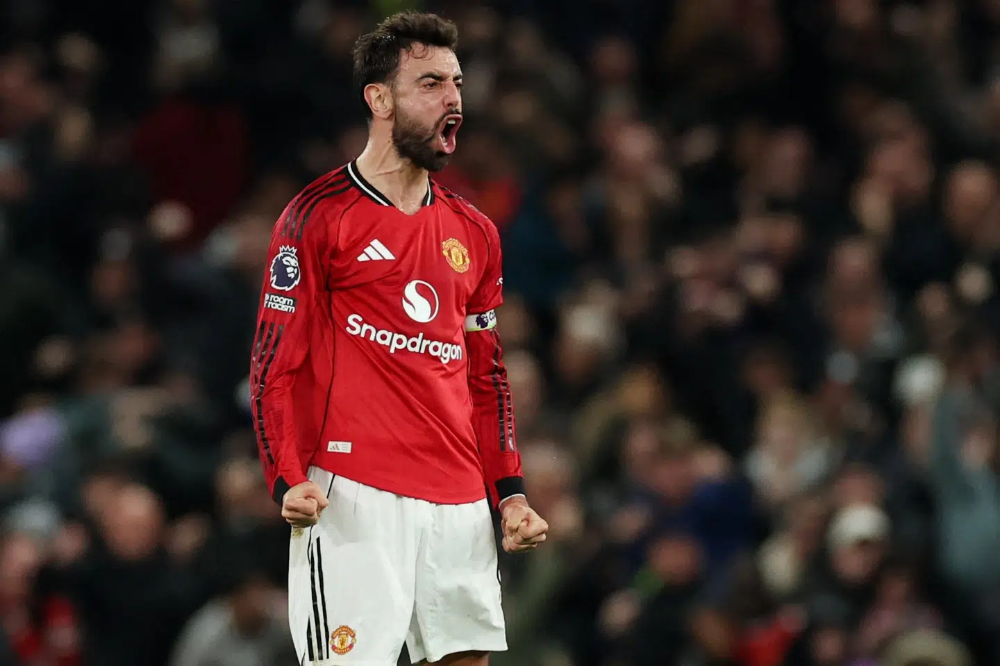 Bruno Fernandes scorede, da Manchester United mandag spillede 4-4 mod Bournemouth i Premier League. Hvis klubben havde fået sin vilje, var han blevet solgt i sommer, mener han selv. (Arkivfoto).