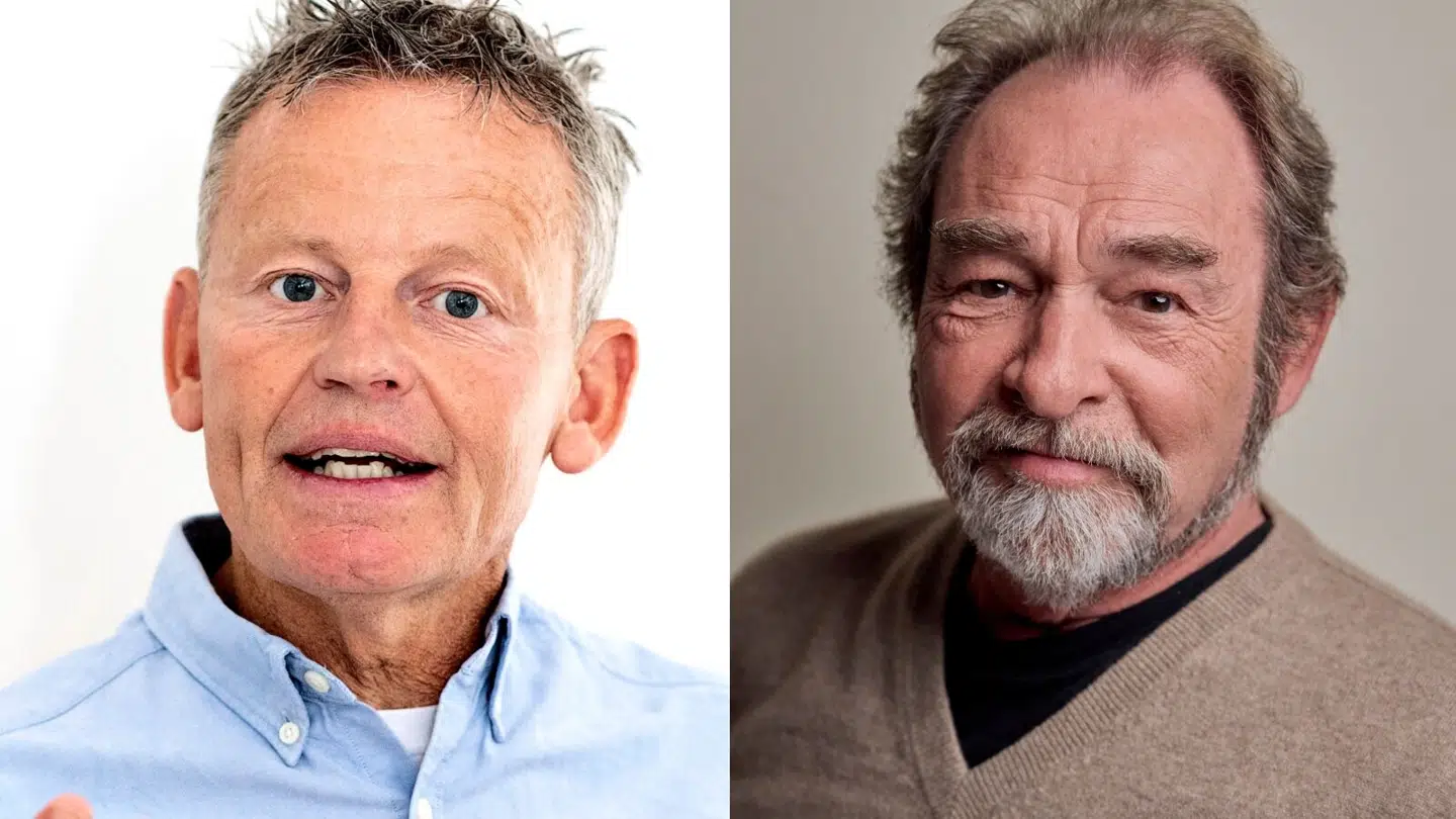 Bubber (tv,) og instruktør Martin Miehe-Renard (th) går i flæsket på hinanden.