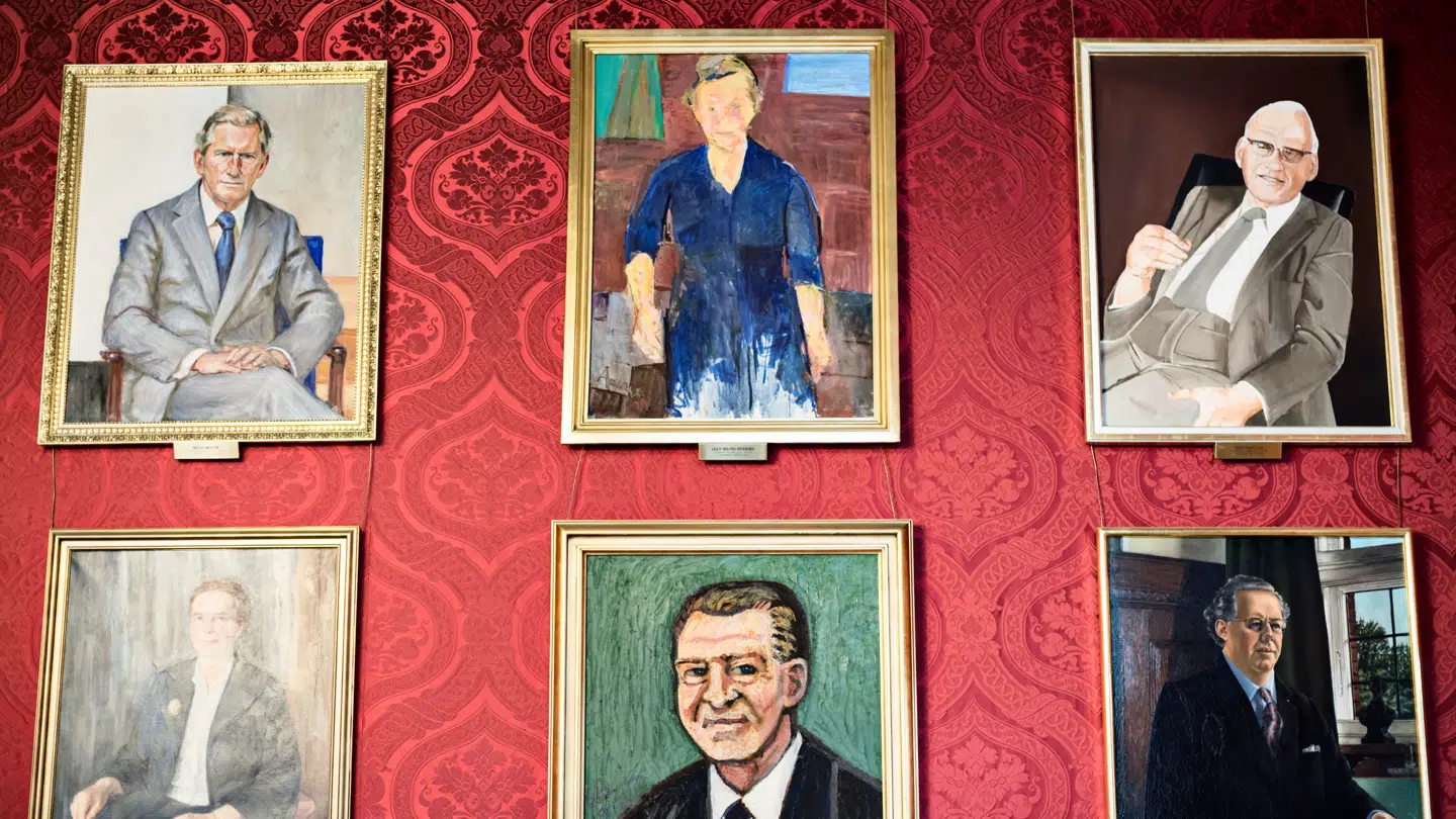 Borgmesterportrætter på Københavns Rådhus.