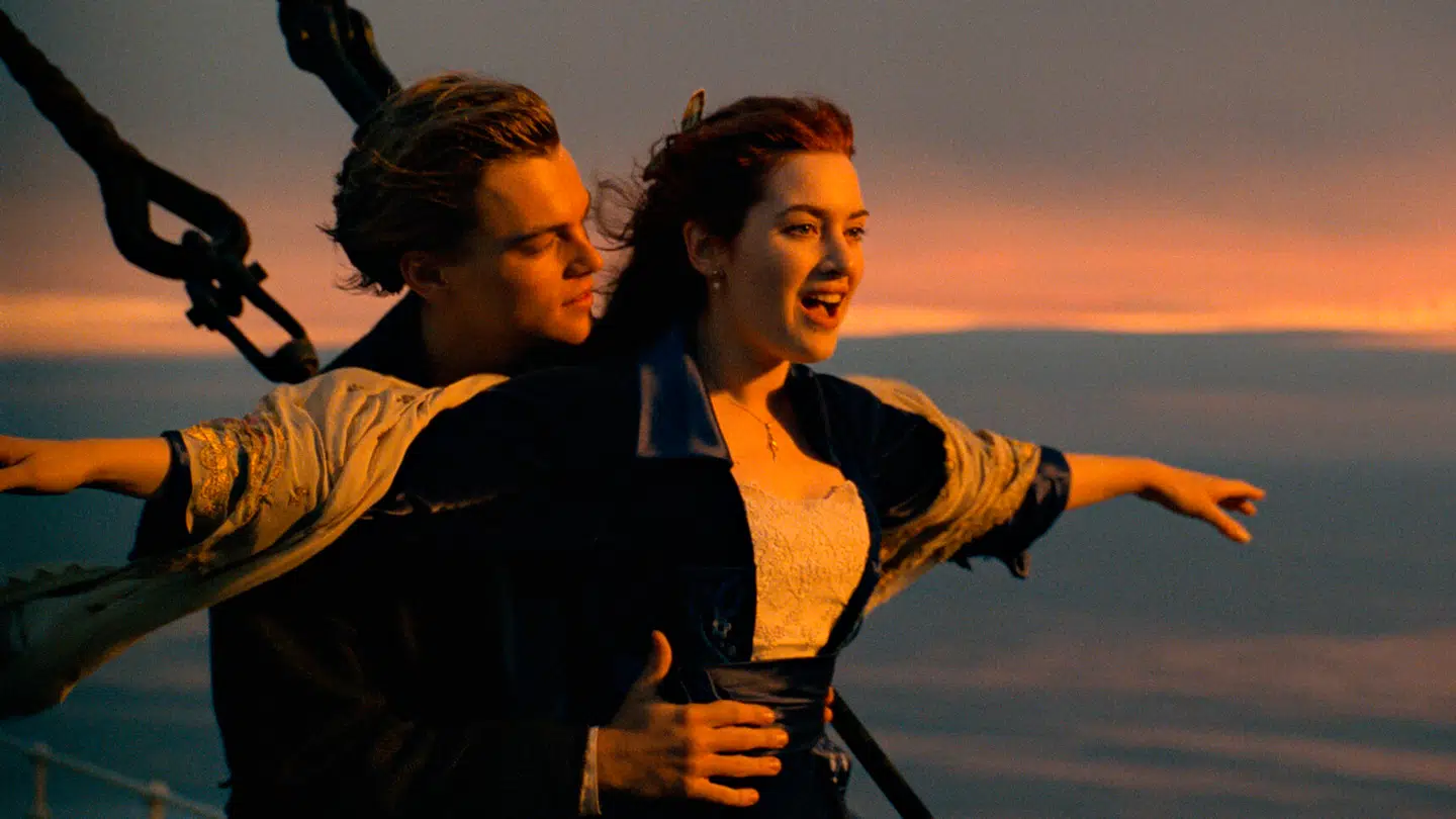 Leonardo DiCaprio og Kate Winslet har hovedrollerne i 'Titanic'.