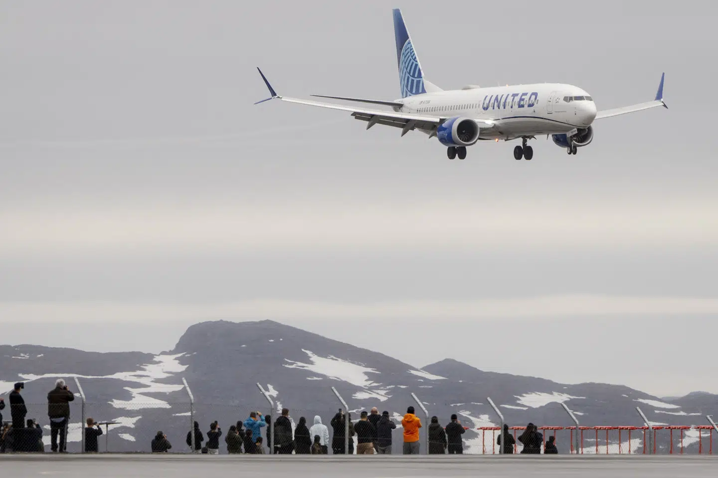 Lufthavnen i Nuuk tog første gang imod et direkte fly fra New York i juni i år. (Arkivfoto).