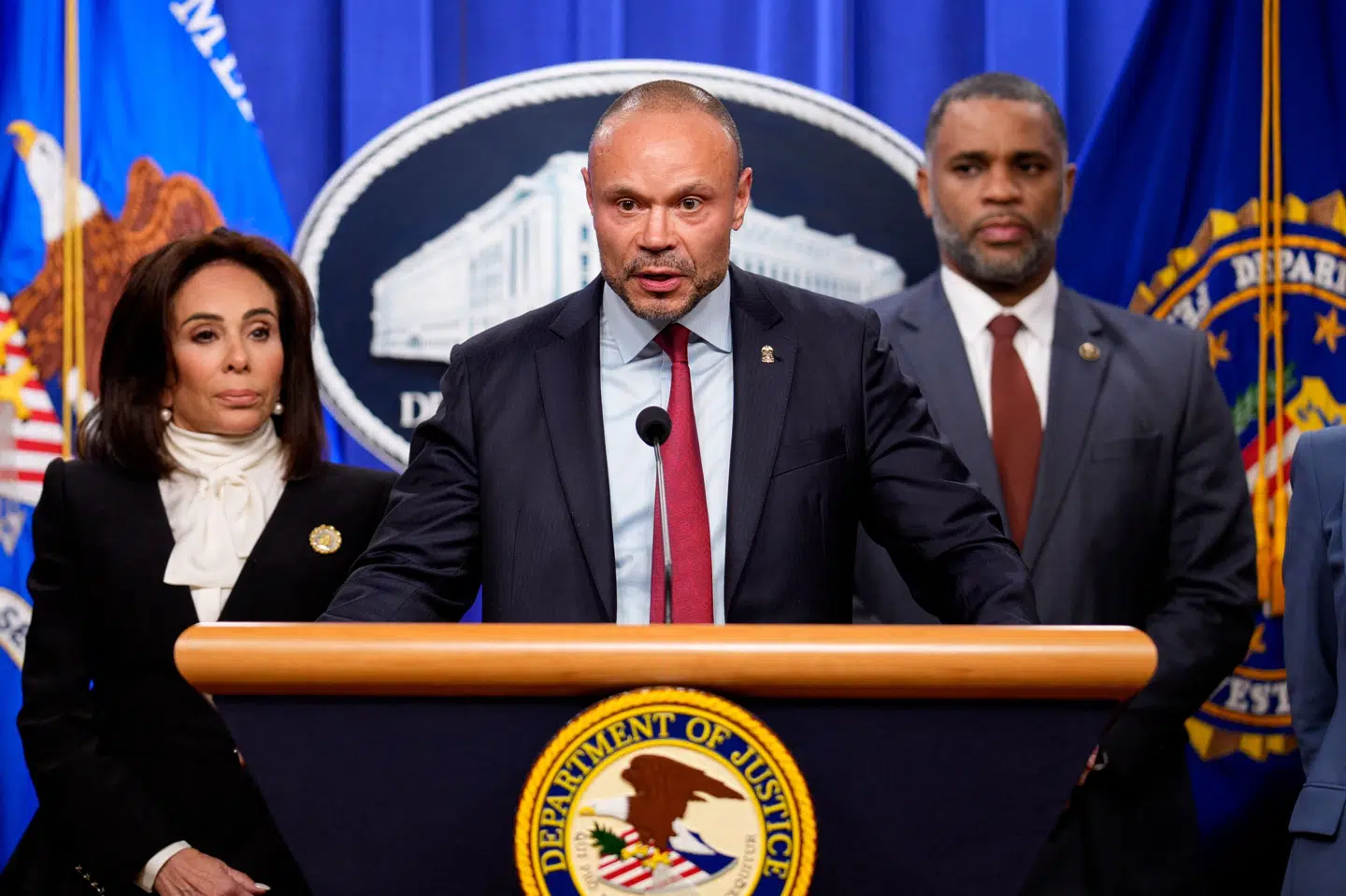 FBI's vicepræsident, Dan Bongino, talte under et pressemøde den 4. december, hvor man oplyste, at en mand var anholdt for at placere bomber forud for angrebet på Kongressen den 6. januar 2021. (Arkivfoto).