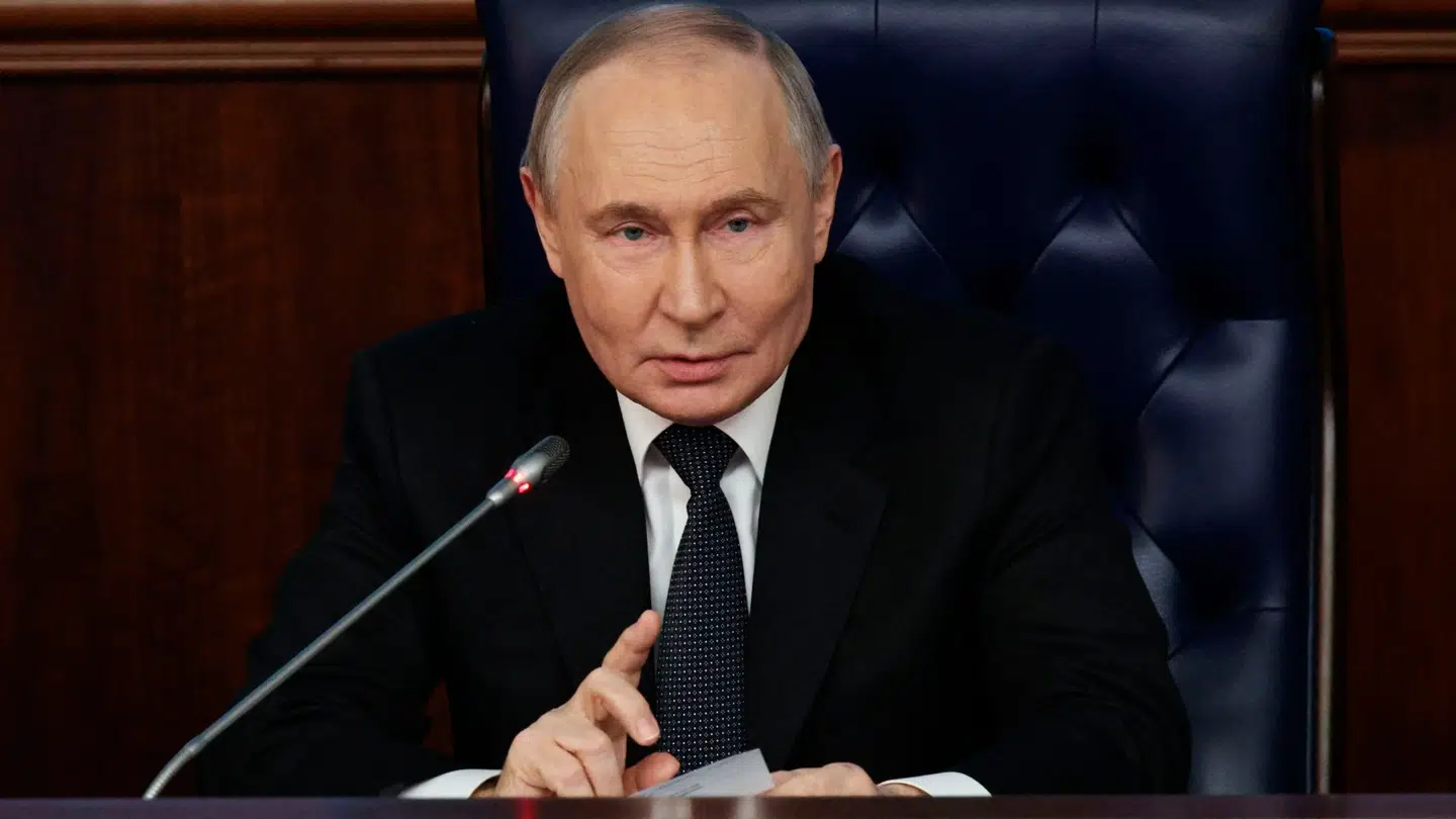 Her ses den russiske præsident, Vladimir Putin, under et møde i Moskva den 17. december.