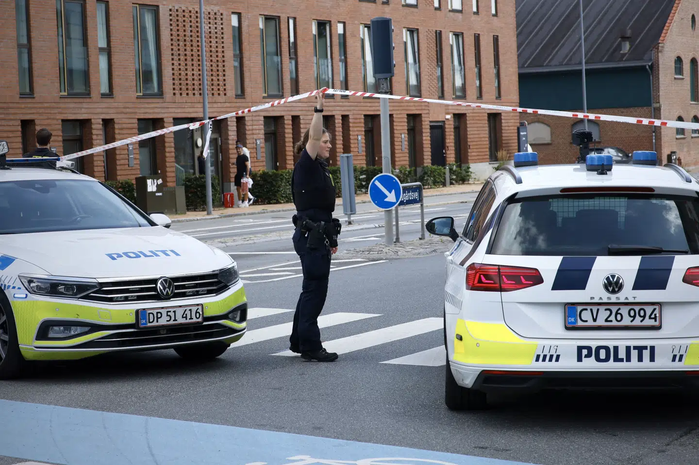 TV 2's hovedkvarter på Kvægtorvet i Odense blev evakueret, da en bombetrussel tikkede ind per e-mail 24. juli 2025. (Arkivfoto).